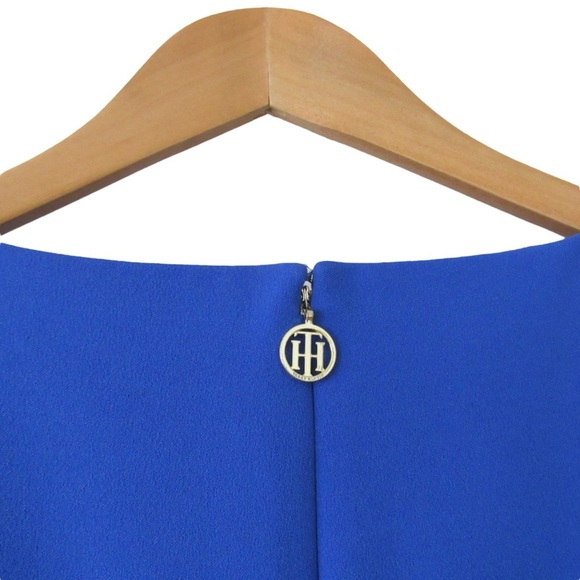 Tommy Hilfiger Blue Short Sleeve Dress 14 White Trim Preppy Classical Nautical - Picture 7 of 9